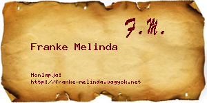 Franke Melinda névjegykártya